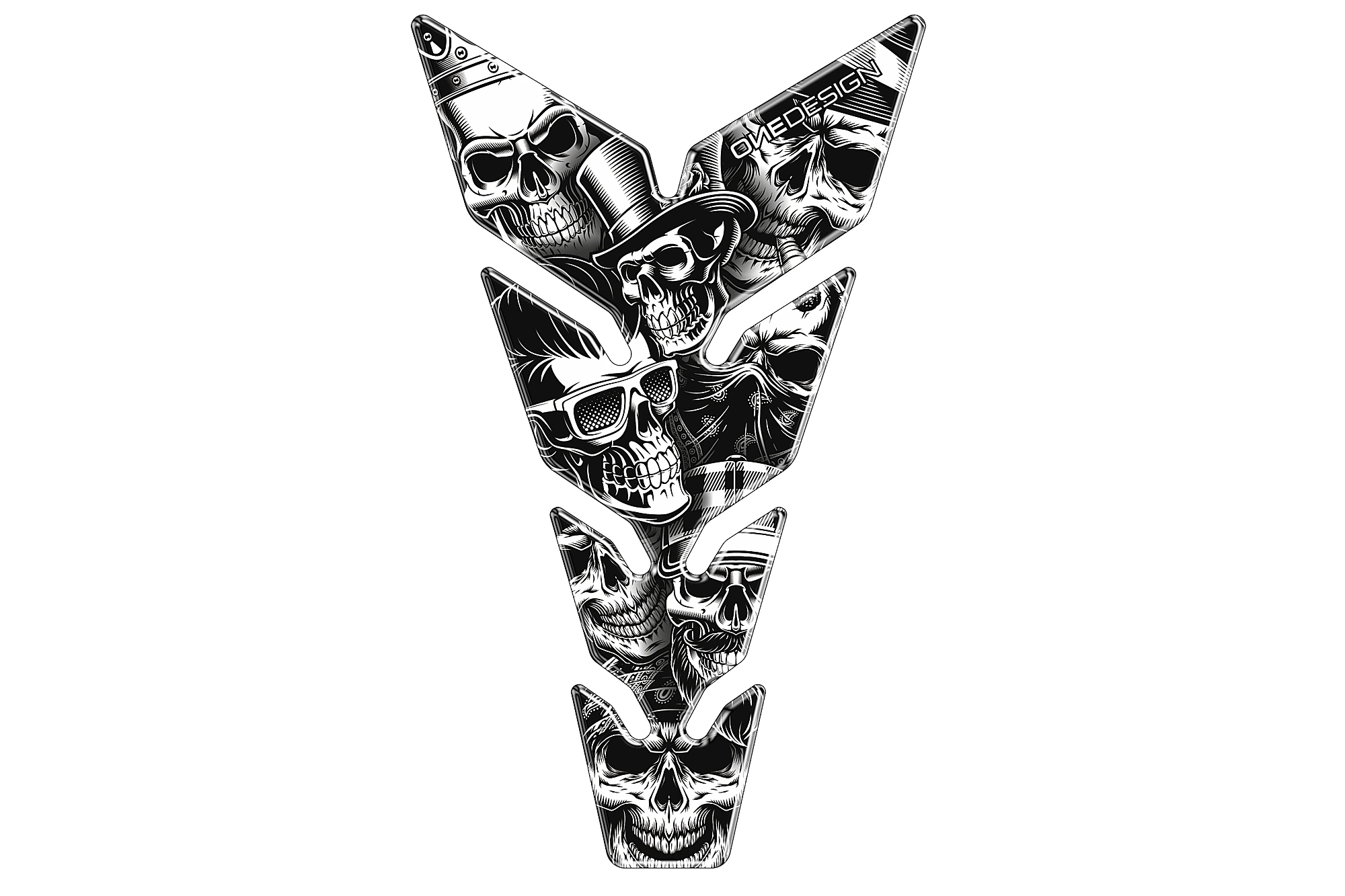 Tankpad Skull Party Black & White - 20594